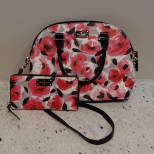 Kate Spade bowler purse with matching wallet